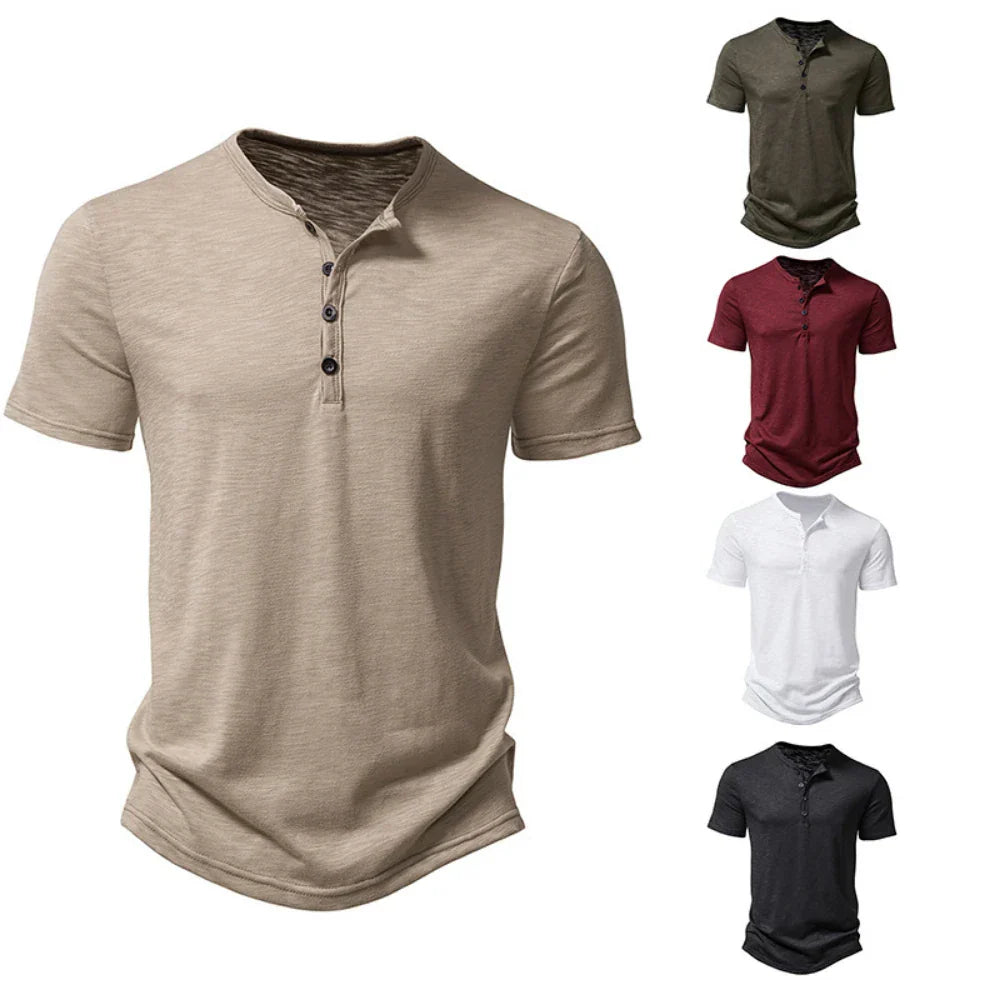 Jeroen | Men's Henley Collar T-Shirt