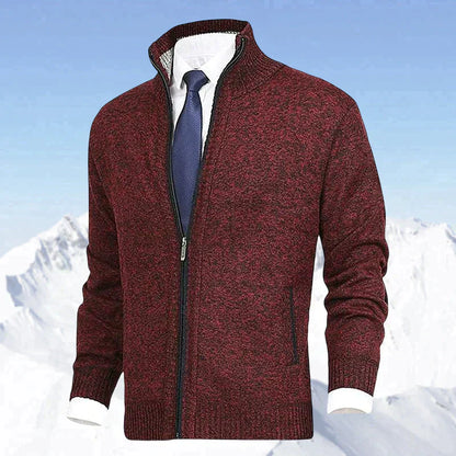 John | Elegant men's cardigan with zip, collar, and pockets