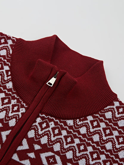 Joris | Casual knitted cardigan with reindeer pattern