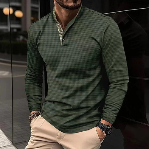 Joris | Stylish Long Sleeve Polo with Coloured Collar