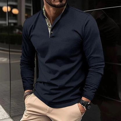 Joris | Stylish Long Sleeve Polo with Coloured Collar