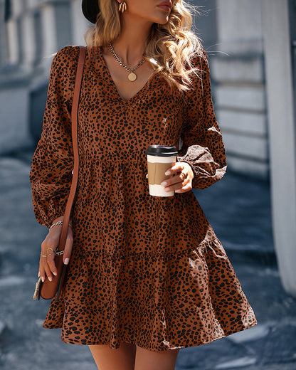 Polka Dot Dress with V-Neck