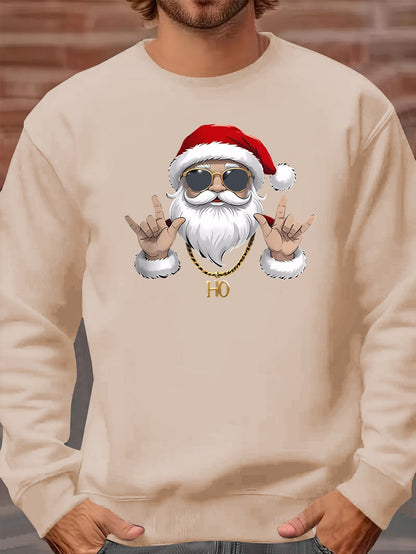 Kasper | Men's sweatshirt with Santa print and long sleeves
