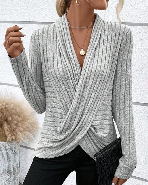 Knit top with v-neck