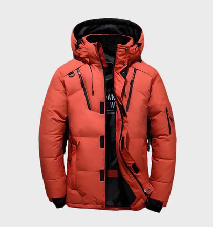 Lars | Thick and Warm Duck Down Jacket with Hood and Pockets