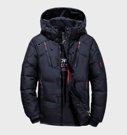 Lars | Thick and Warm Duck Down Jacket with Hood and Pockets