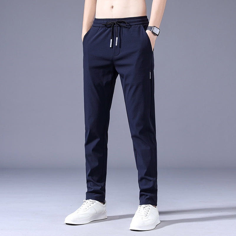 Lars | Slim-fit elasticated men's joggers in solid colour