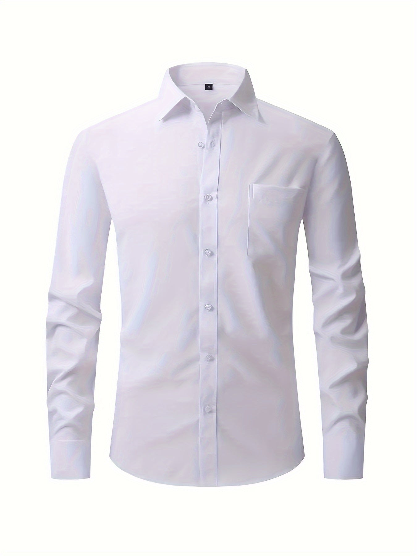 Lars | Plain shirt with notch collar and long sleeves