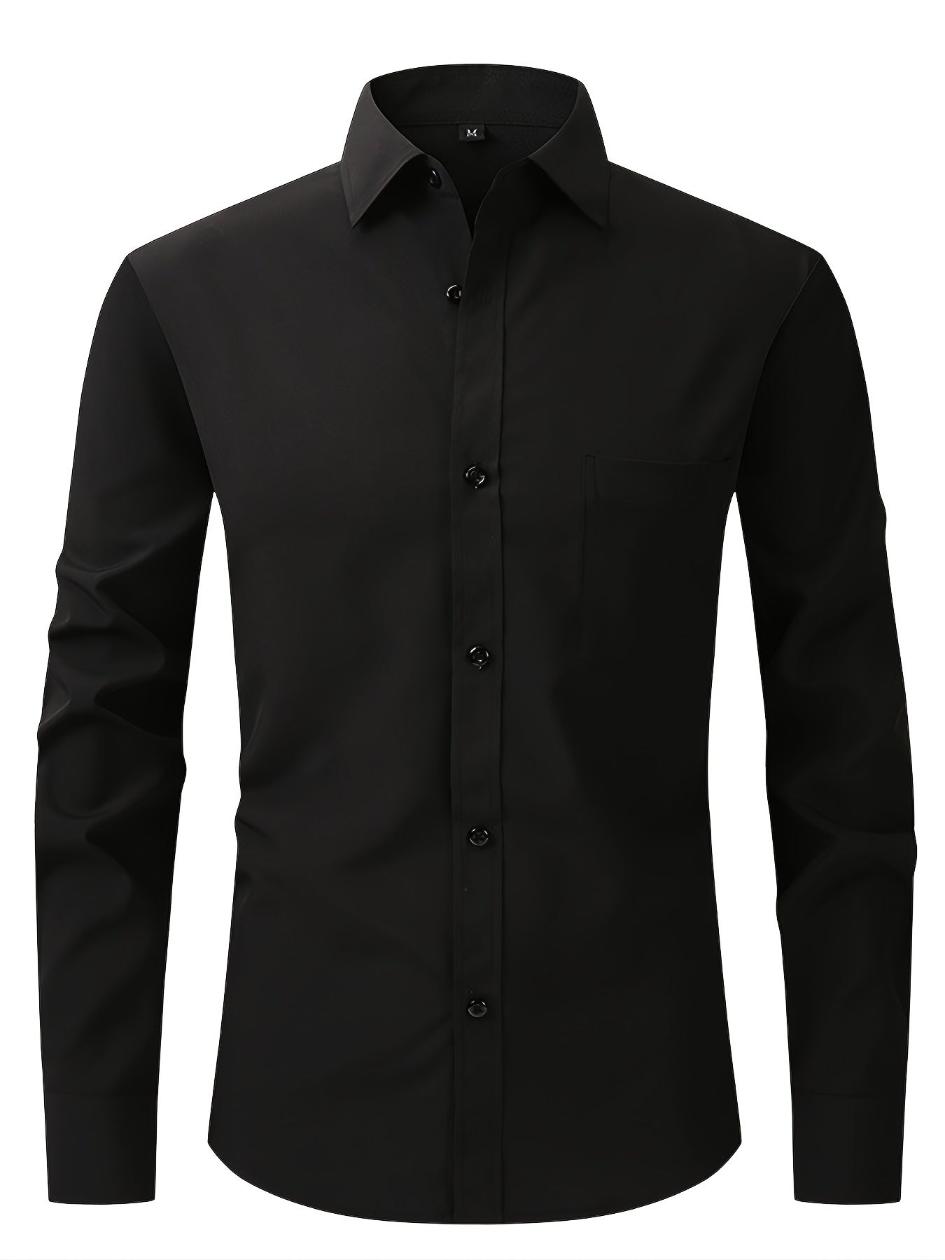 Lars | Plain shirt with notch collar and long sleeves
