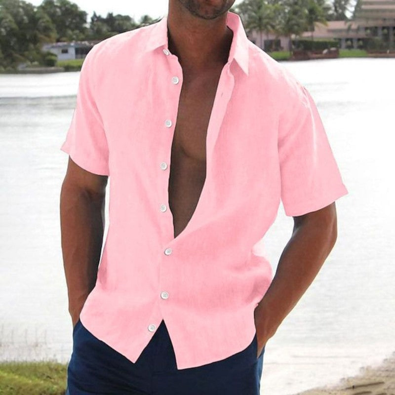 Lars | Linen Casual Men's Short Sleeve Shirt
