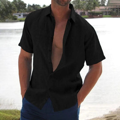 Lars | Linen Casual Men's Short Sleeve Shirt