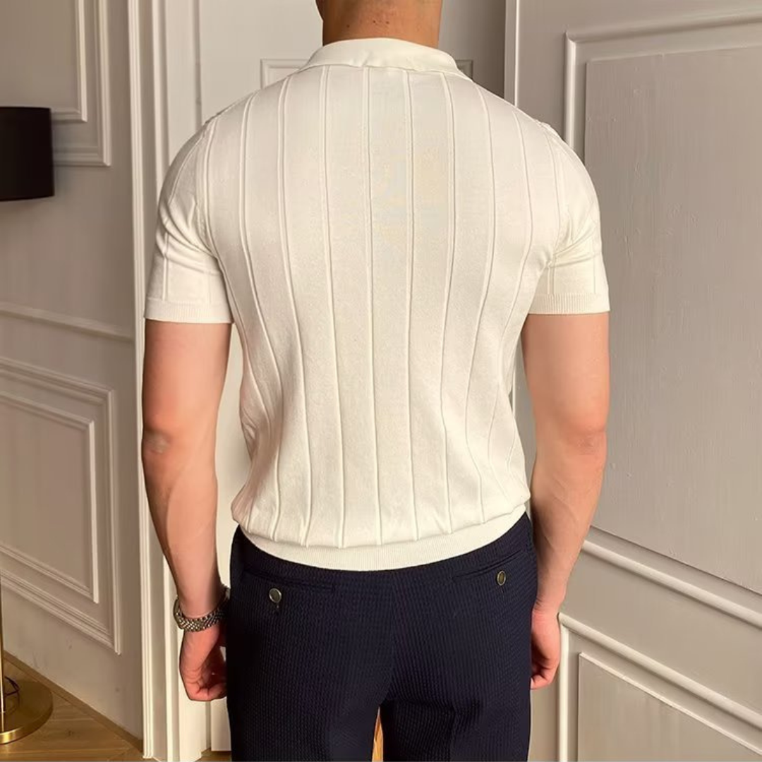 Lars | Ribbed Cotton Polo