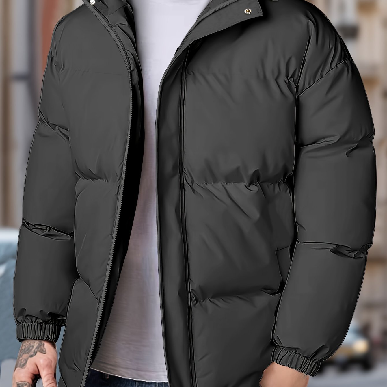 Lars | Warm windproof men's winter jacket with hood