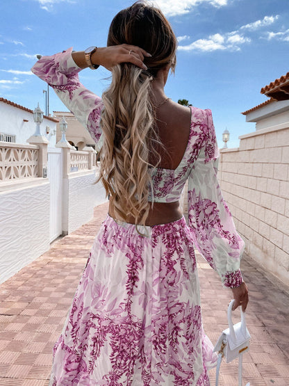 Laura | Colourful Maxi Dress with Cut-Outs
