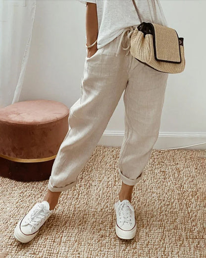 Laura | Cotton and Linen Trousers