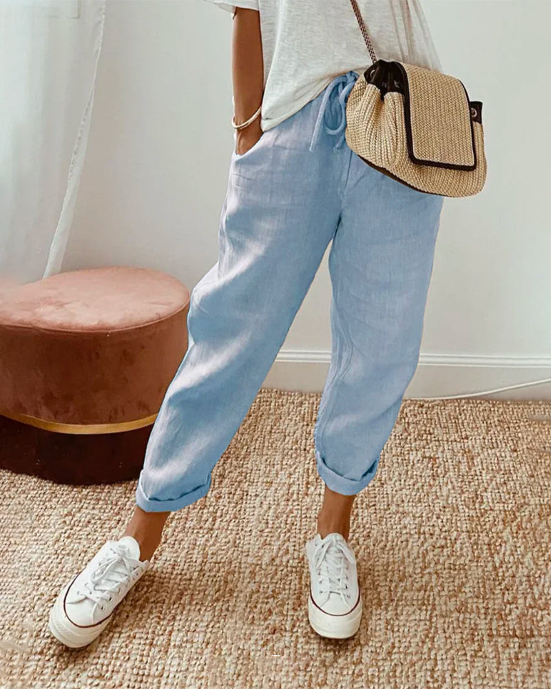 Laura | Cotton and Linen Trousers