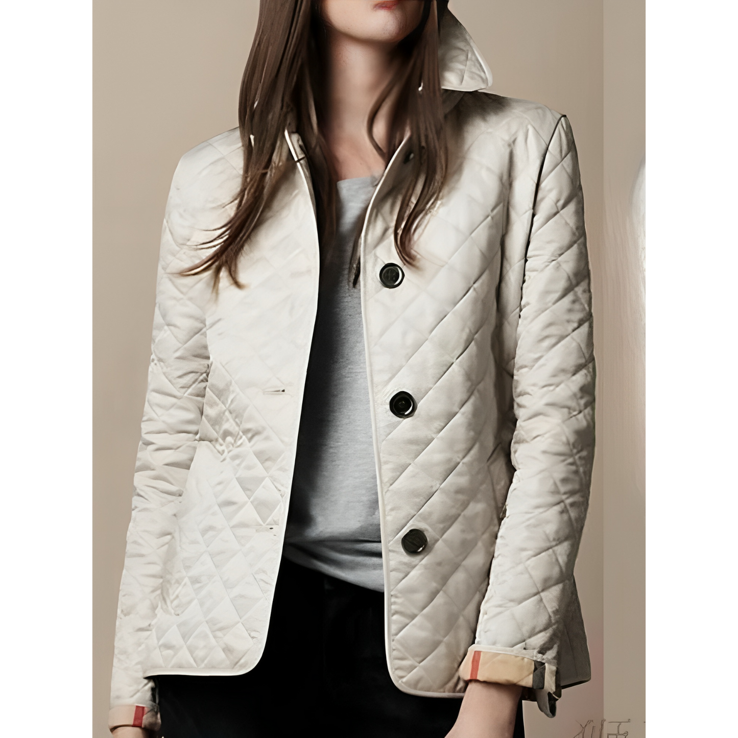 Leila | Short Quilted Ladies' Jacket with Buttons and Collar