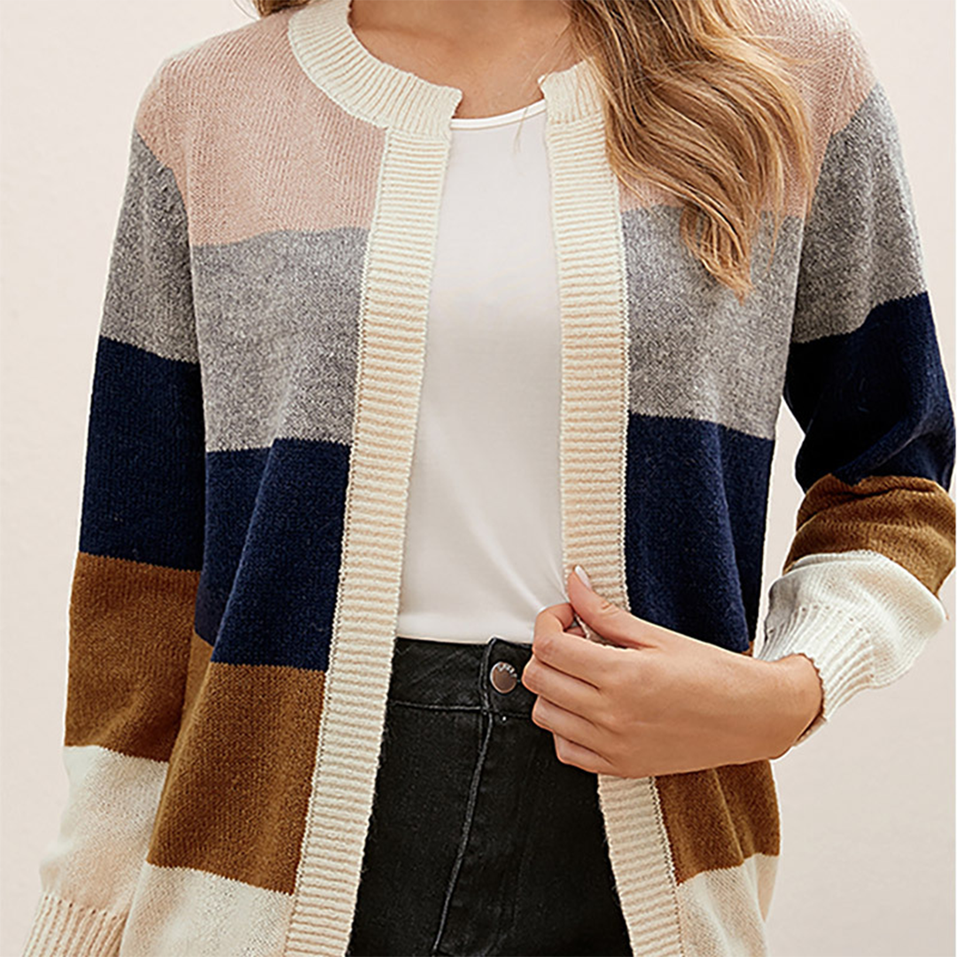 Light cardigan with thick stripes