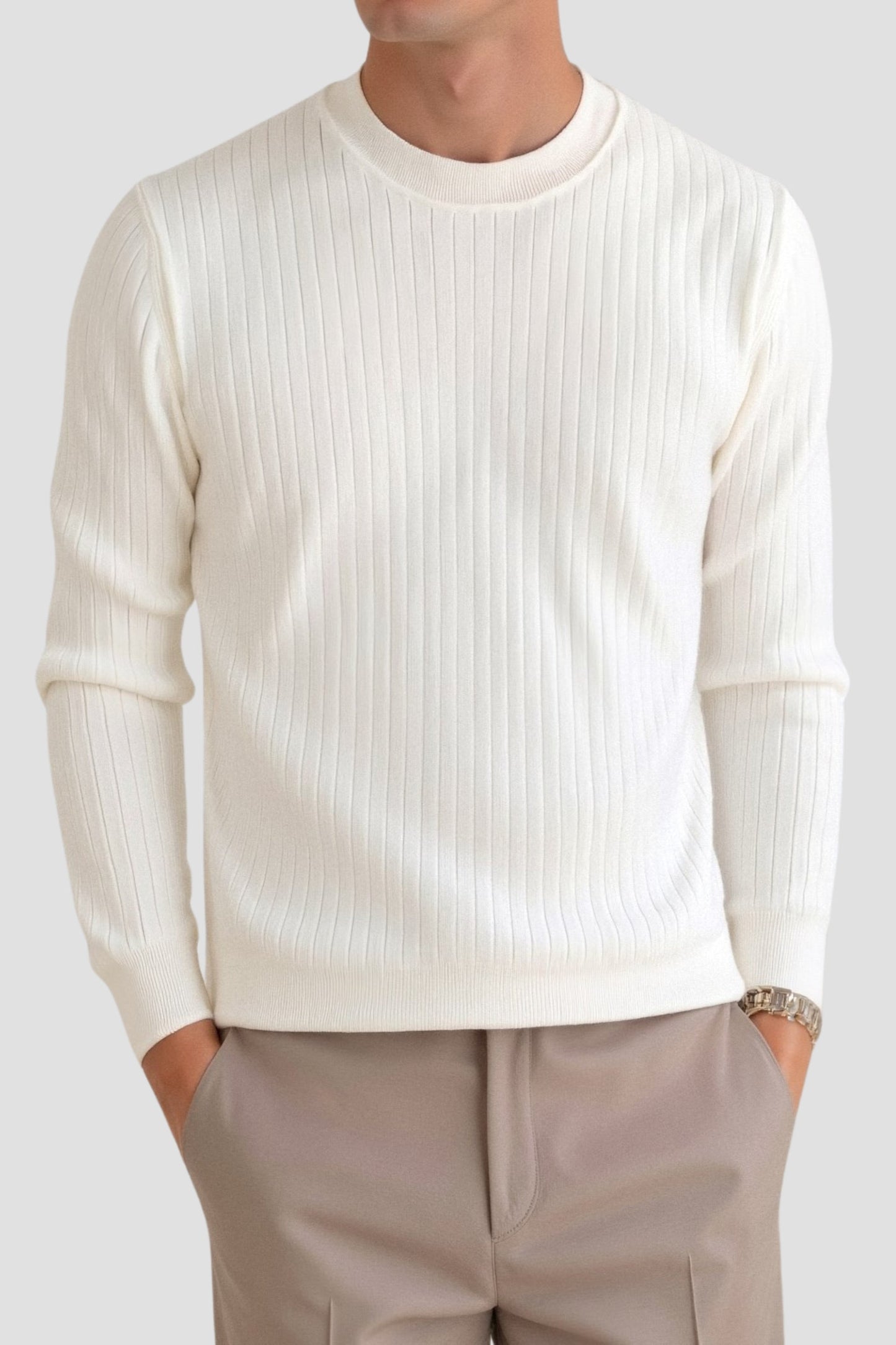 Liam | Ribbed Knit Men's Long Sleeve Jumper