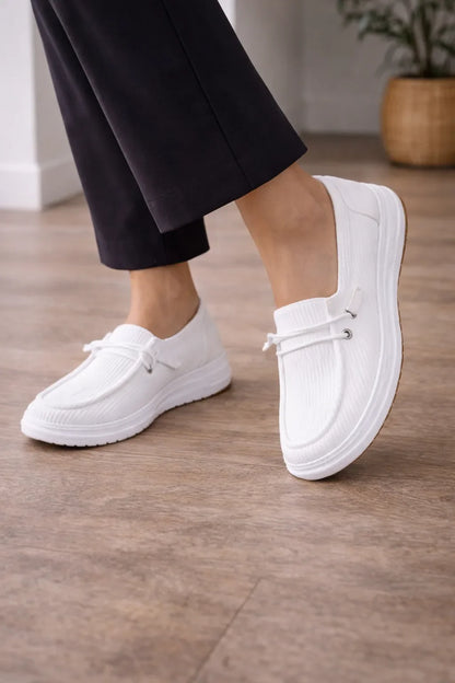 Loafers with Platform and Ribbed Texture