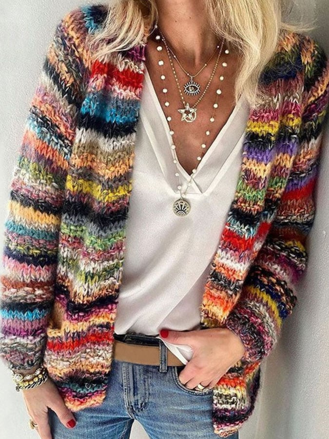 Lola | Knitted Colourful Cardigan for Women