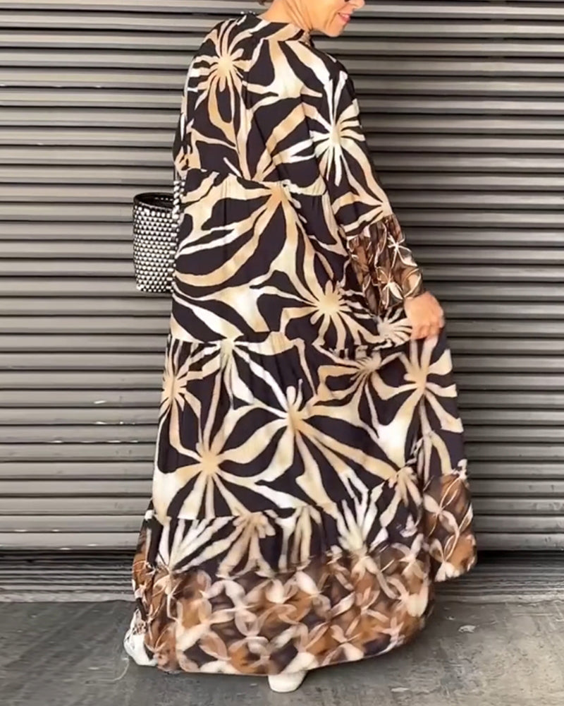 Loose fit printed holiday dress