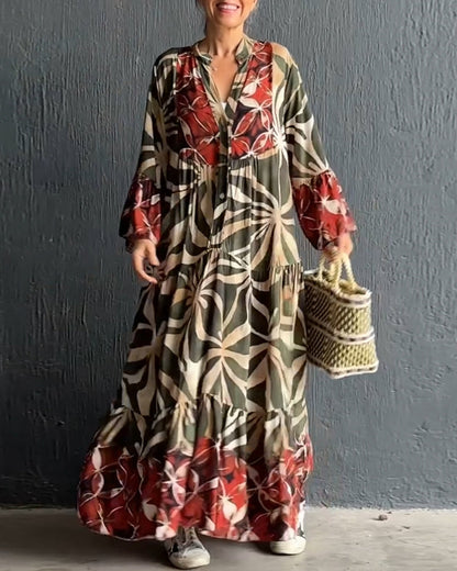 Loose fit printed holiday dress