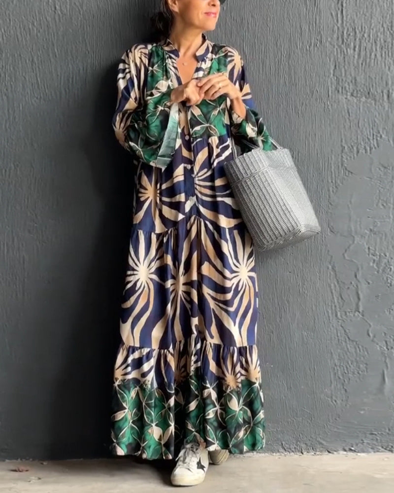 Loose fit printed holiday dress