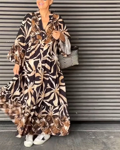 Loose fit printed holiday dress