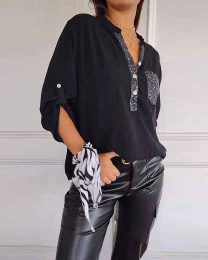 Loose blouse with sequins