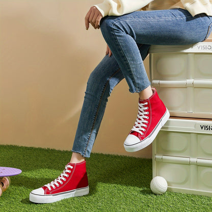 Lotte | Casual canvas sneakers in solid colour with rubber sole