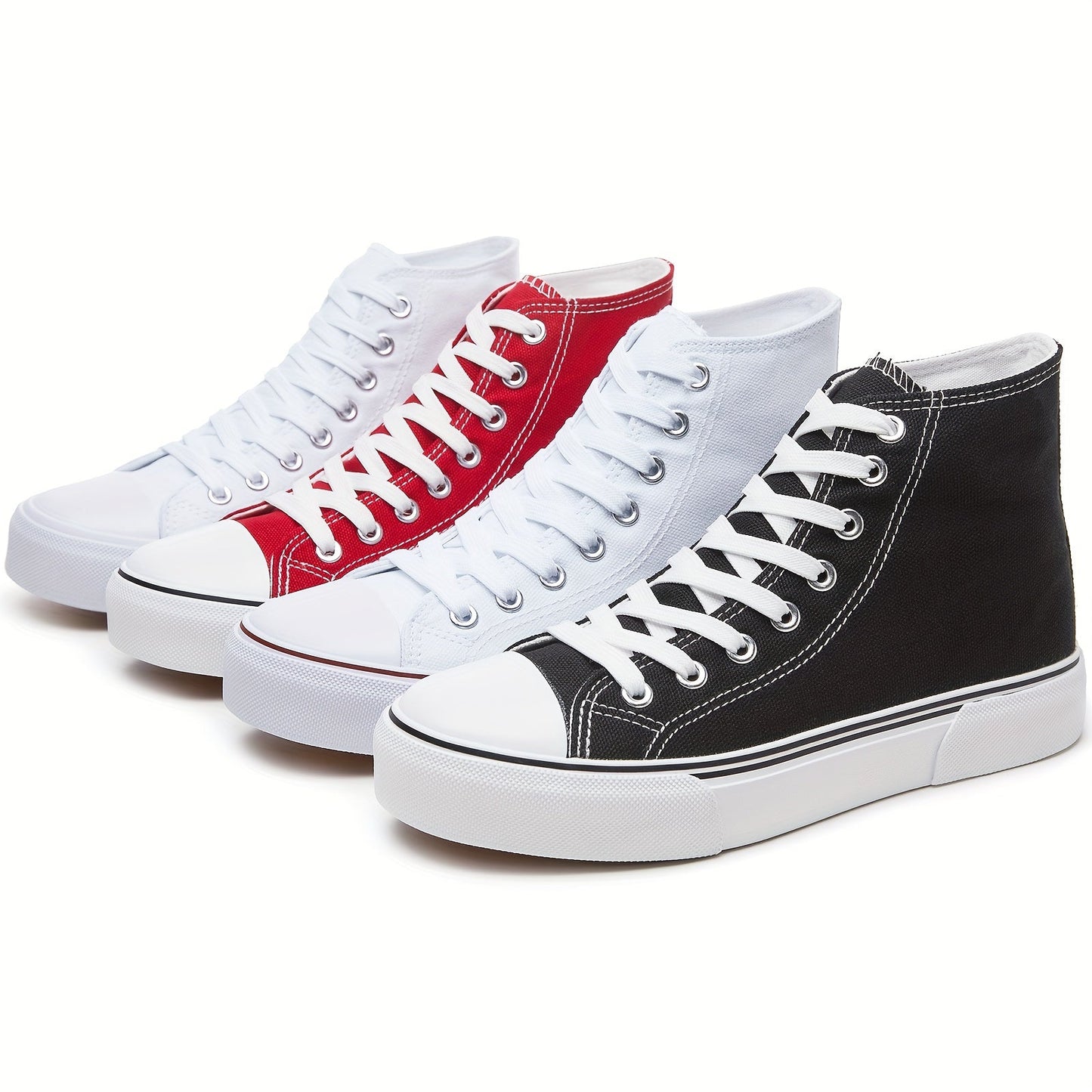 Lotte | Casual canvas sneakers in solid colour with rubber sole