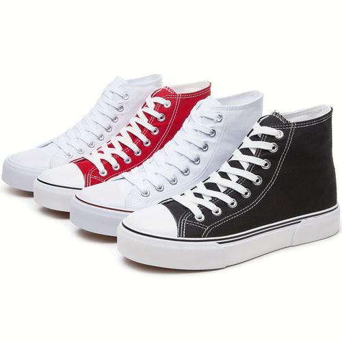Lotte | Casual canvas sneakers in solid colour with rubber sole