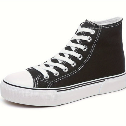 Lotte | Casual canvas sneakers in solid colour with rubber sole