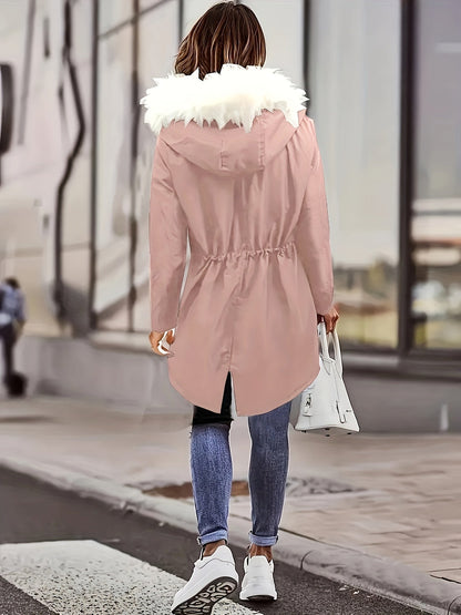 Lotte | Casual jacket with hood and faux fur