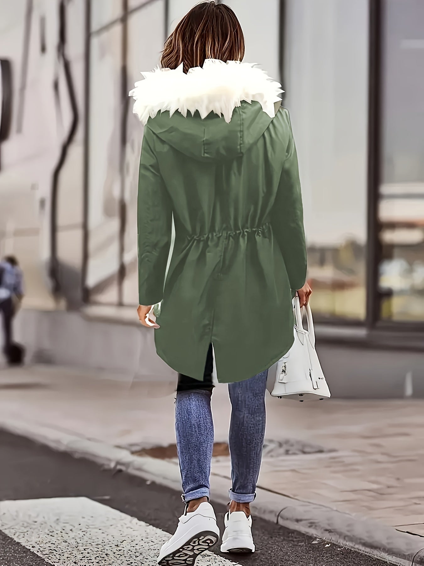 Lotte | Casual jacket with hood and faux fur