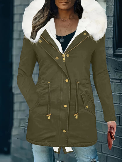 Lotte | Casual jacket with hood and faux fur