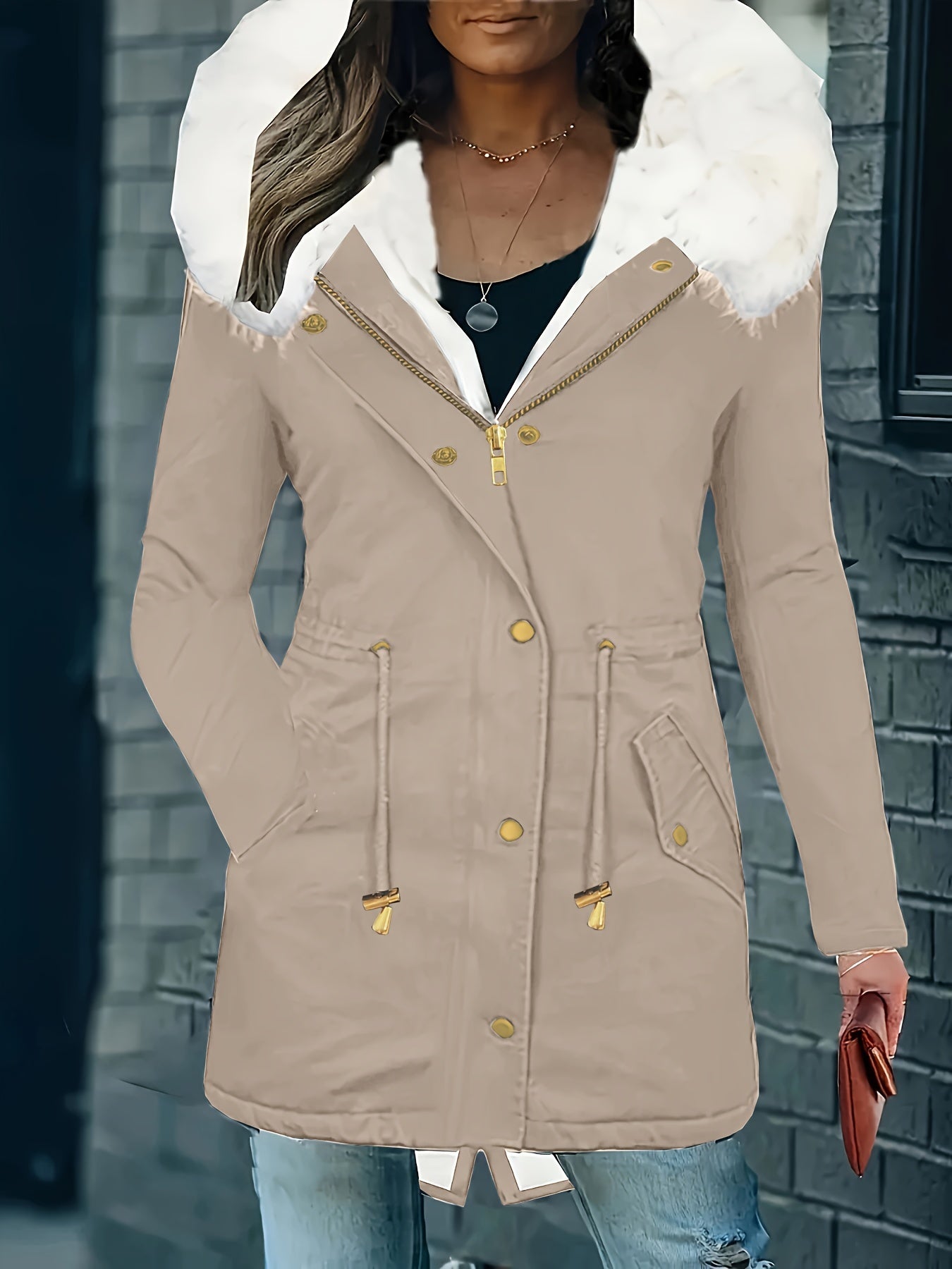 Lotte | Casual jacket with hood and faux fur