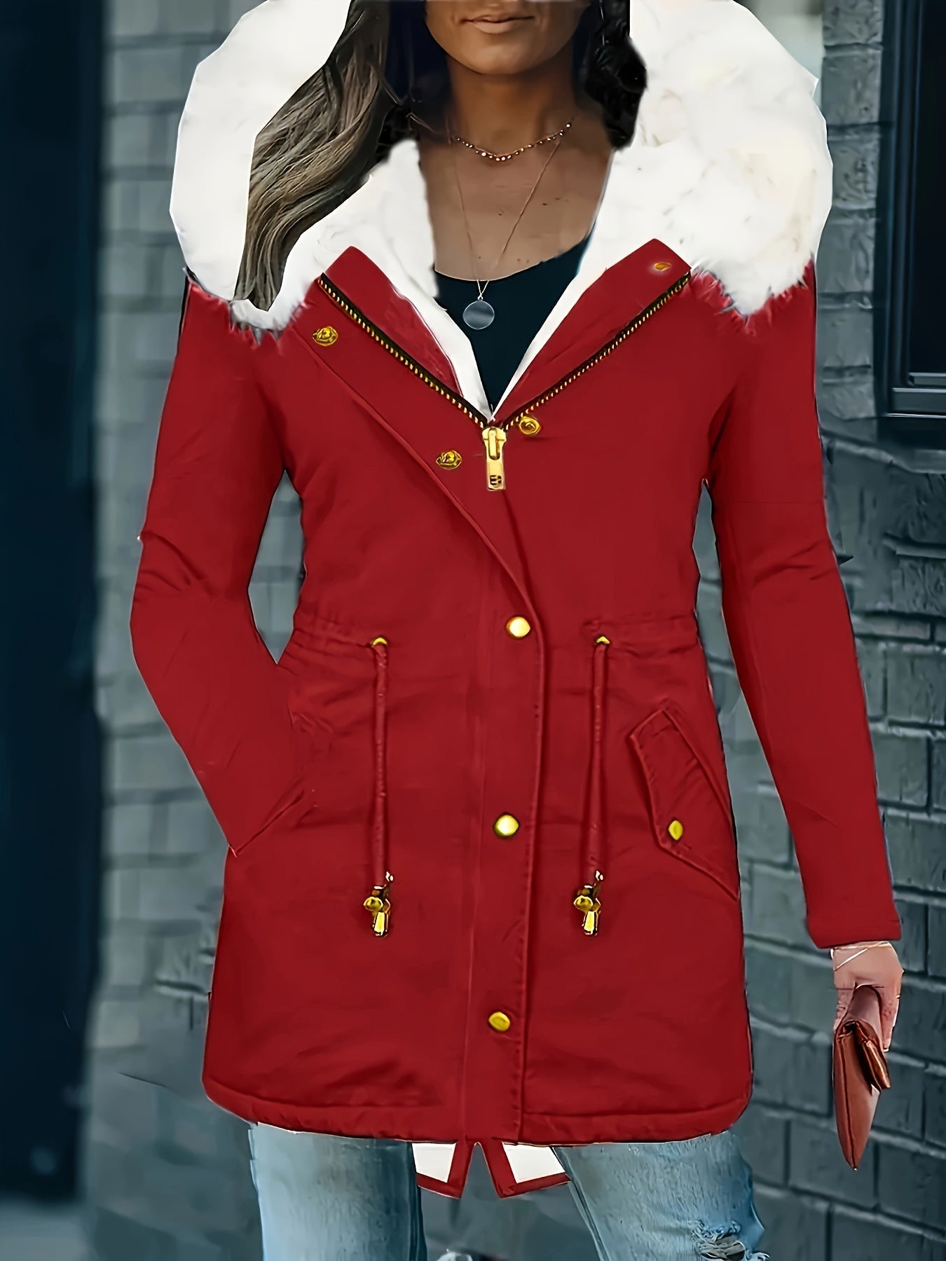 Lotte | Casual jacket with hood and faux fur