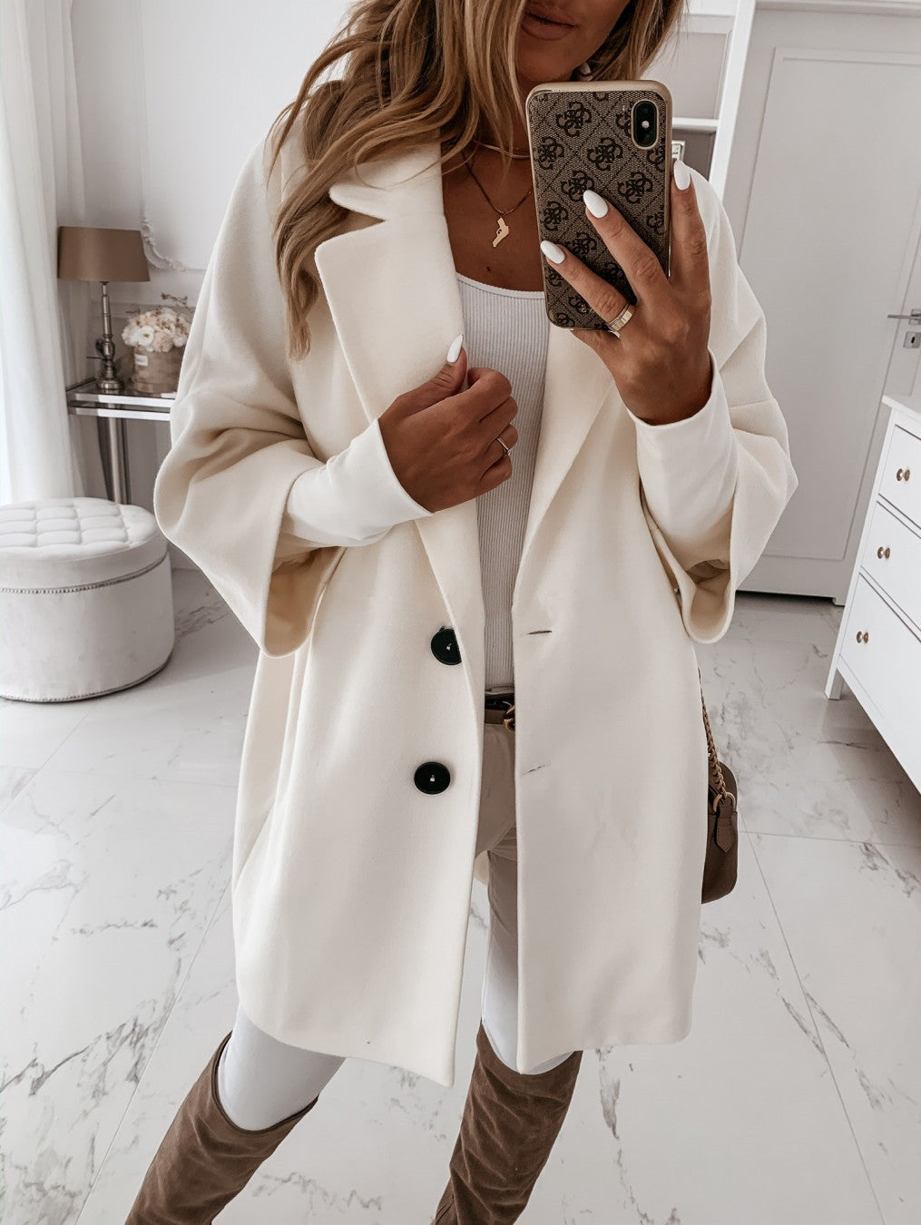 Lotte | Women's coat with 3/4 sleeves made of cotton