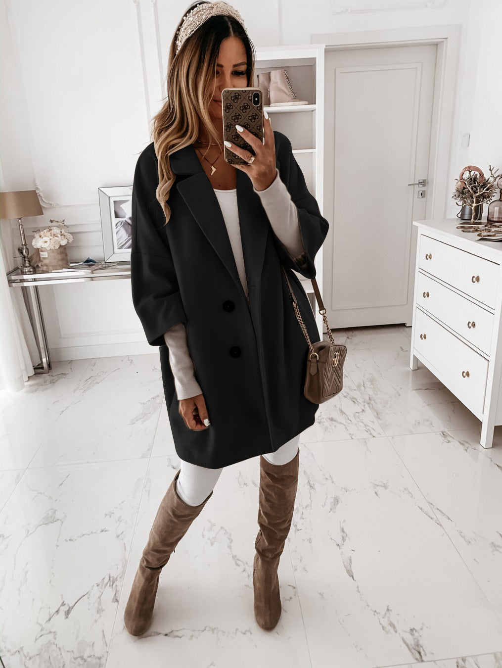 Lotte | Women's coat with 3/4 sleeves made of cotton