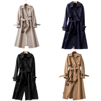 Lotte | Elegant long ladies' coat with double buttons