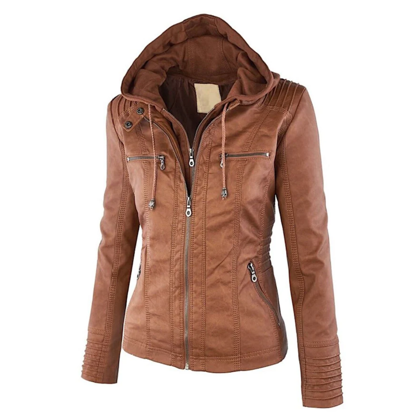 Lotte | Elegant leather women's jacket with hood