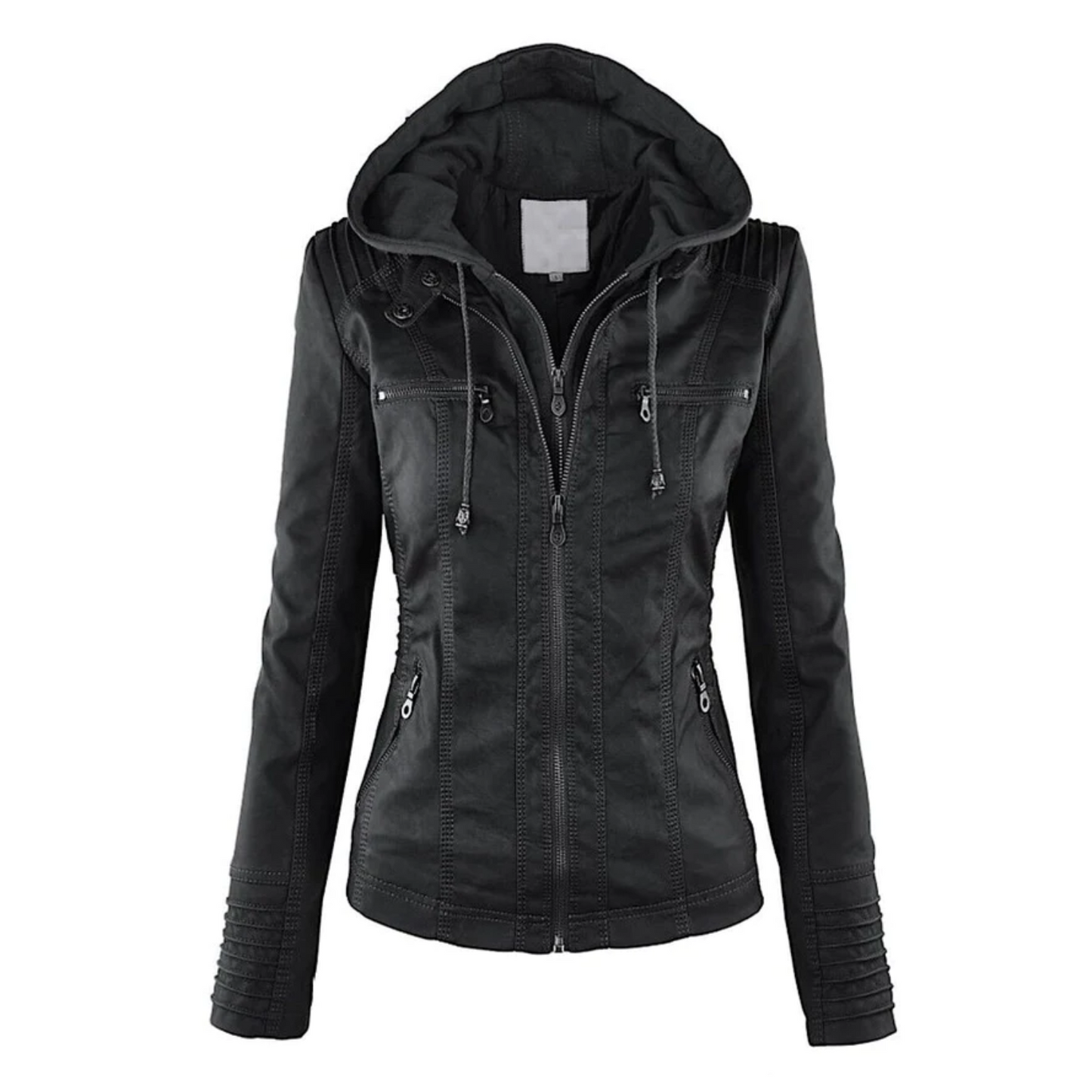 Lotte | Elegant leather women's jacket with hood