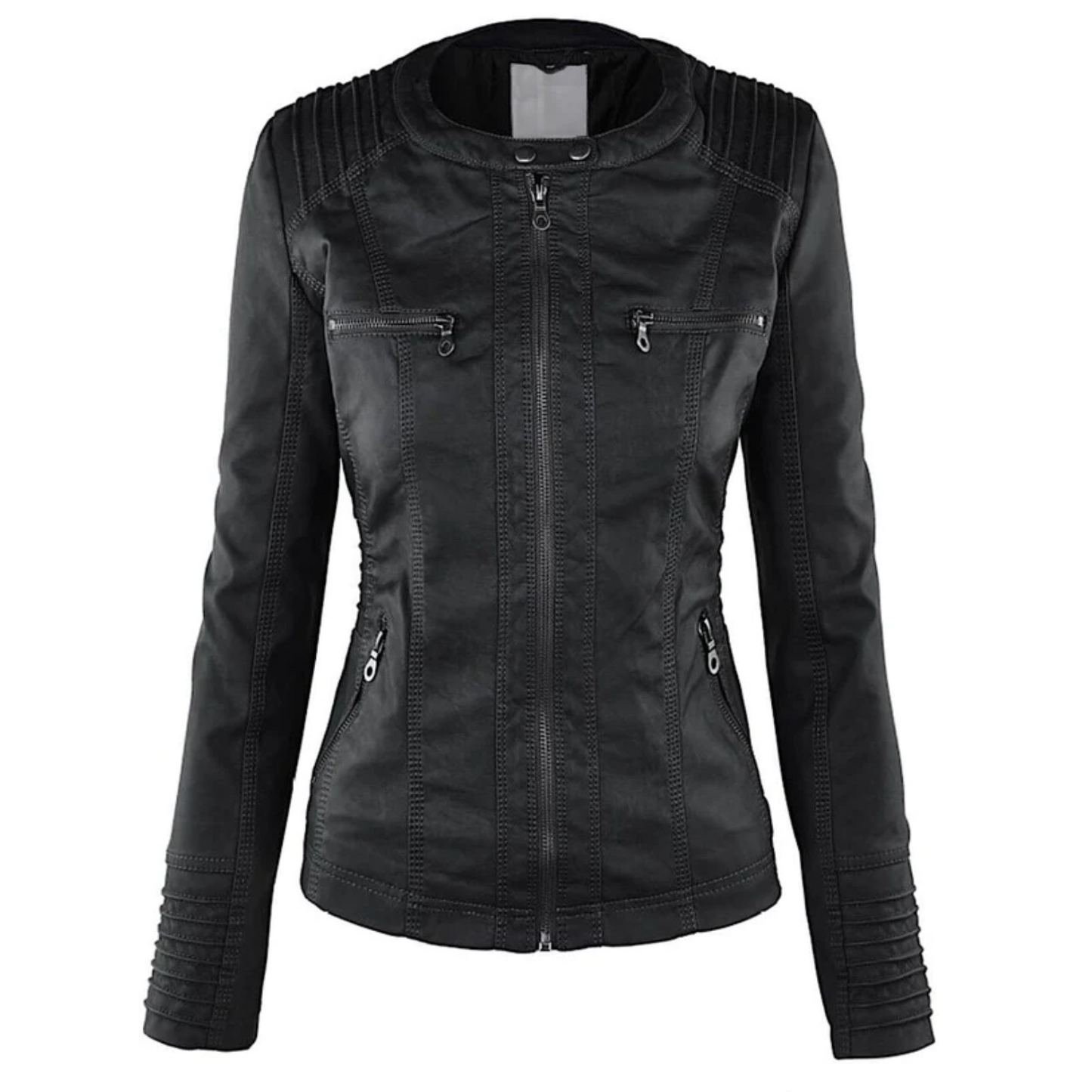 Lotte | Elegant leather women's jacket with hood
