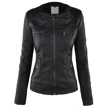 Lotte | Elegant leather women's jacket with hood