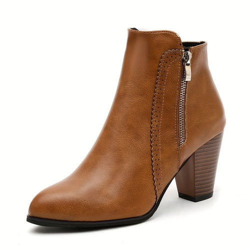 Lotte | Ankle Boots with Round Toe and Chunky Heel