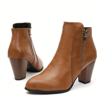 Lotte | Ankle Boots with Round Toe and Chunky Heel