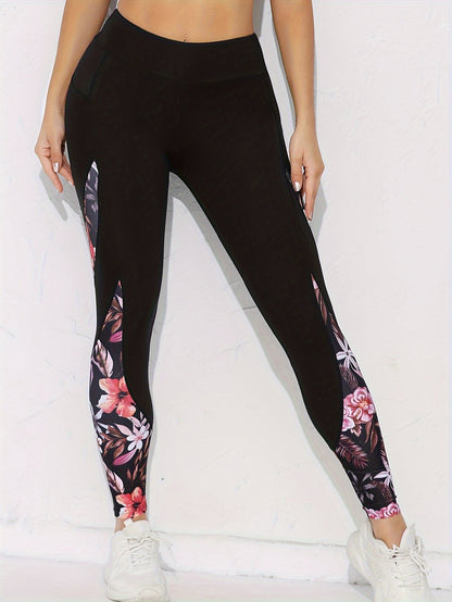Lotte | High-waisted yoga leggings with floral pattern