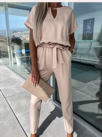 Lotte | Jumpsuit with Short Sleeves and Belt